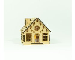 Houten Kerstdorp • Kersthuis Nr.7 • Bouwpakket • Bouw je eigen Kerstdorp