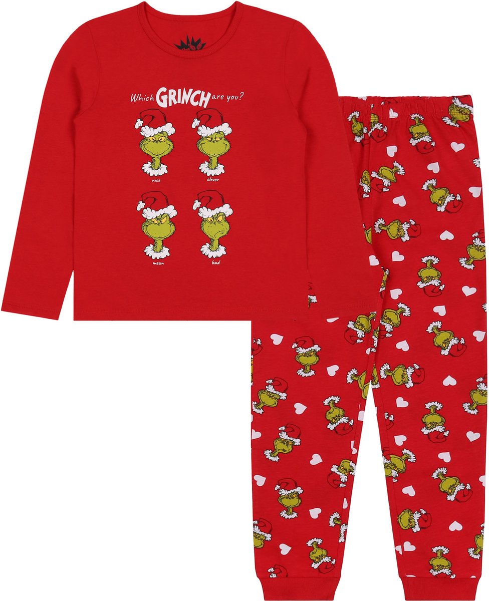 The Grinch Christmas - Pyjama voor meisjes, katoen, lange broek, rood / 98  | bol