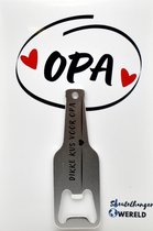 dikke kus voor opa flesopener sleutelhanger - opa - grandpa - leuk cadeau voor opa - 6 x 9 CM