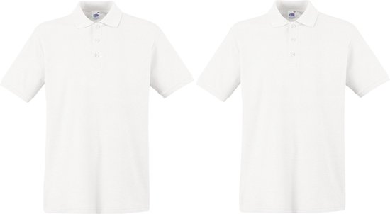 2-Pack maat XL wit polo shirt premium van katoen voor heren - Polo t-shirts voor heren