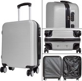 Reiskoffer - Koffer met TSA slot - Reis koffer op wielen - Stevig ABS - 66 Liter Malaga - Zilver - Travelsuitcase - M