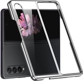 Stevig metallic hoesje zilver geschikt voor Samsung Galaxy Z Fold 4 hoesje / Galaxy Fold 4 hoesje - Robuuste case backcover in zilver uitvoering - Metallic case zilver