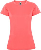 Fluor Koraal dames sportshirt korte mouwen MonteCarlo merk Roly maat XL