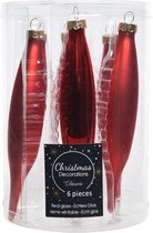 18x pcs Noël verre pendentifs glaçons boules de Noël rouge 15 cm - Décorations de Décorations de Noël pour arbres de Noël