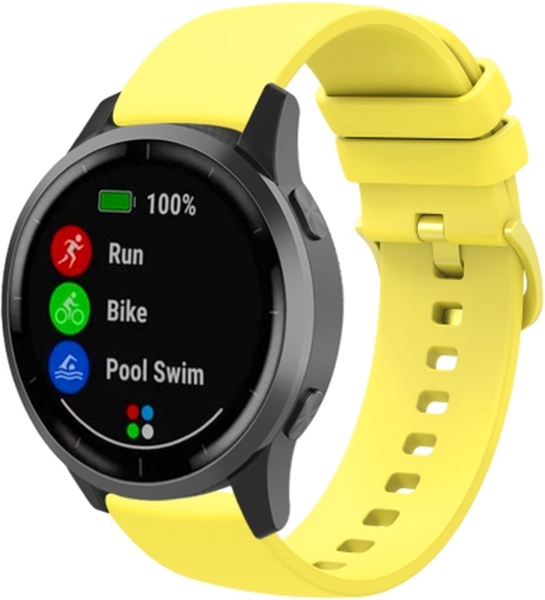 Voor Garmin Forerunner 55 20mm Effen Kleur Zachte Siliconen Horlogeband (Geel)
