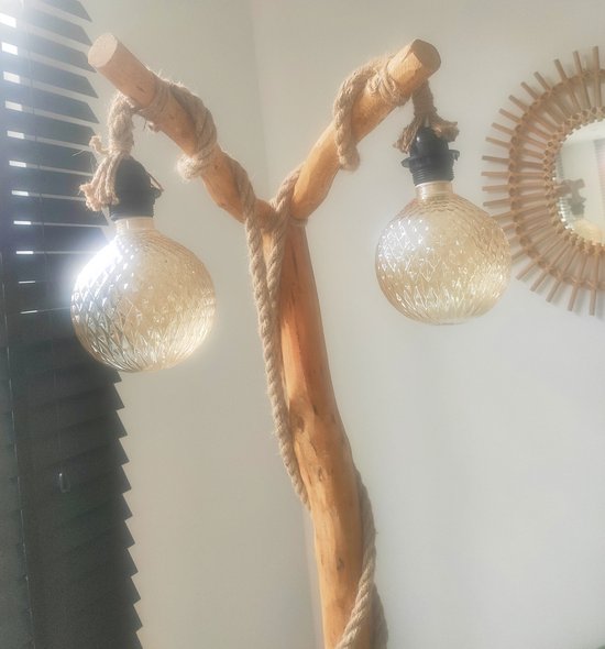 dennenboom beeld Mexico alleen vandaag actie ! Houten boomstam lamp vloerlamp handgemaakt lamp  landelijk... | bol.com