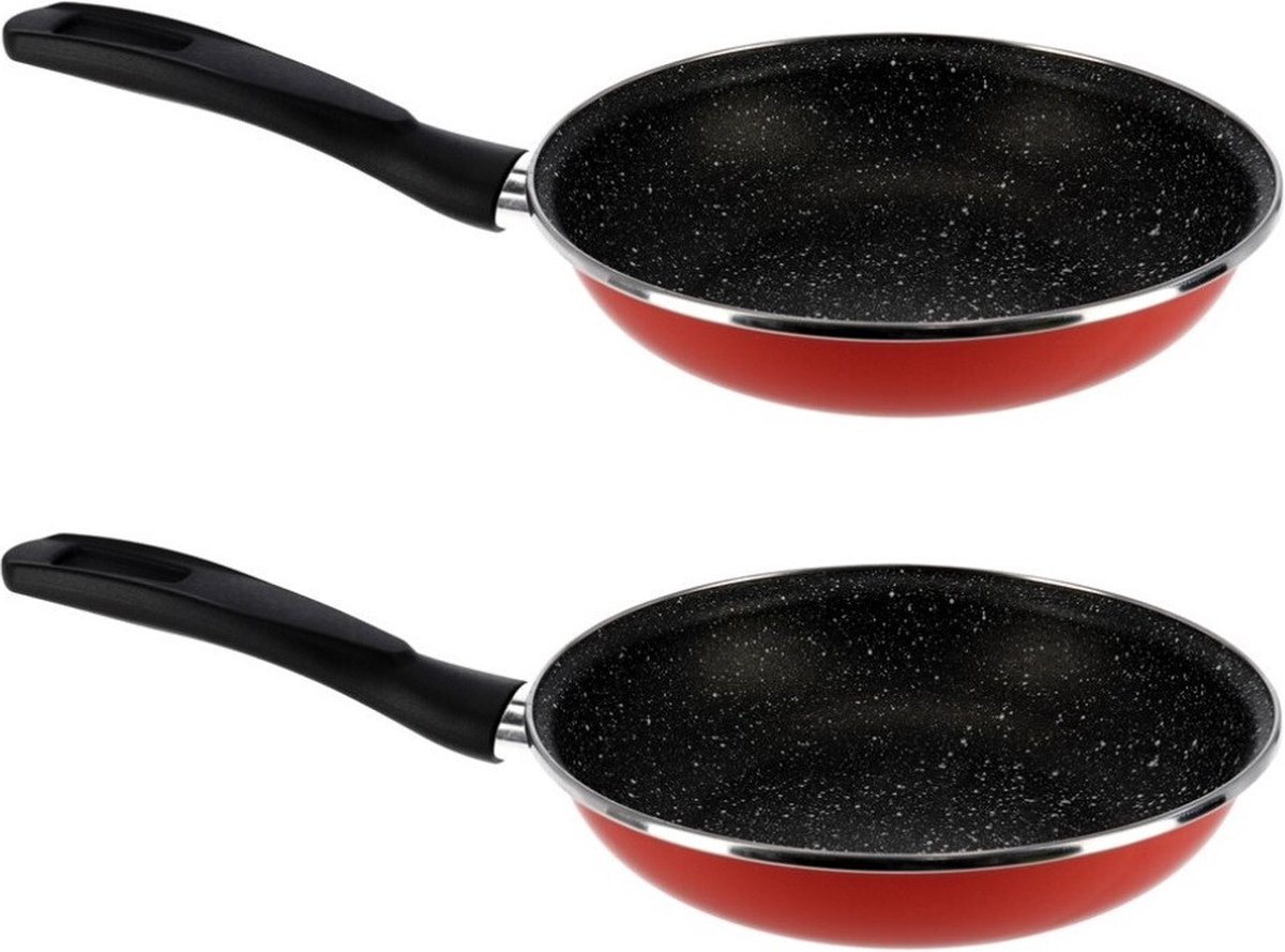Koekenpan gietijzer - ø 20 x 4 cm - Gietijzeren pan voor alle warmtebronnen - Metalen handvat - PFAS vrij - Zwart