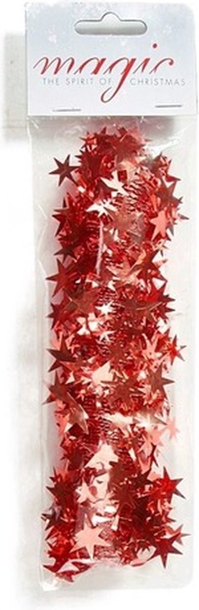 Kerstslinger - rood - 750cm - Guirlande folie - kerstboom versieringen
