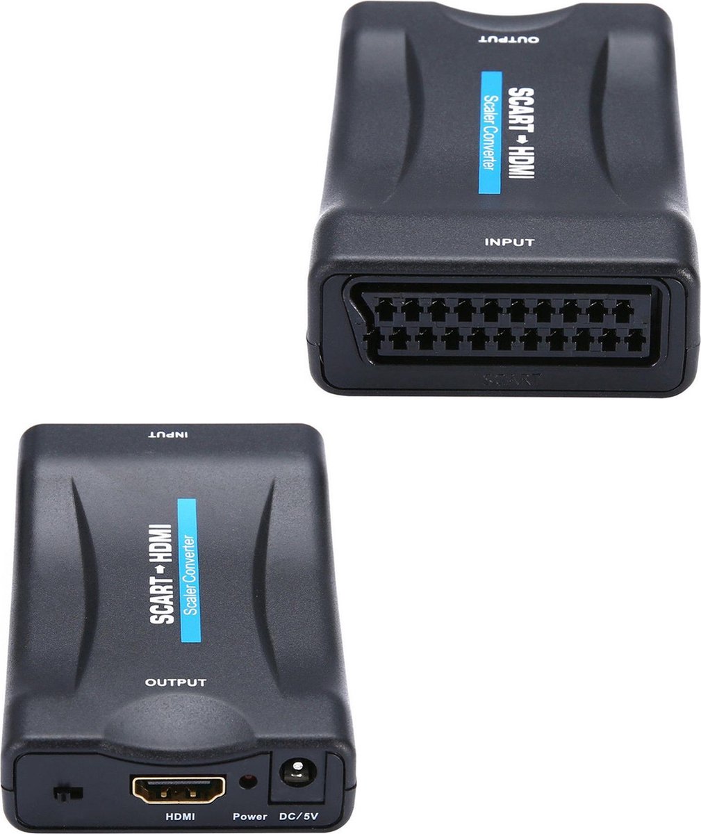 Scart Naar HDMI Adapter 1080p Kabel Converter HD - Scart naar HDMI kabel - Zwart