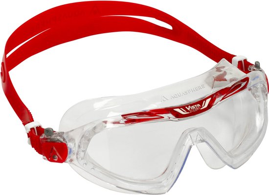 Aquasphere Vista XP - Zwembril - Volwassenen - Clear Lens - Transparant/Rood