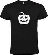 Zwart T-Shirt met “ Halloween Pompoen “ afbeelding Wit Size XXXL