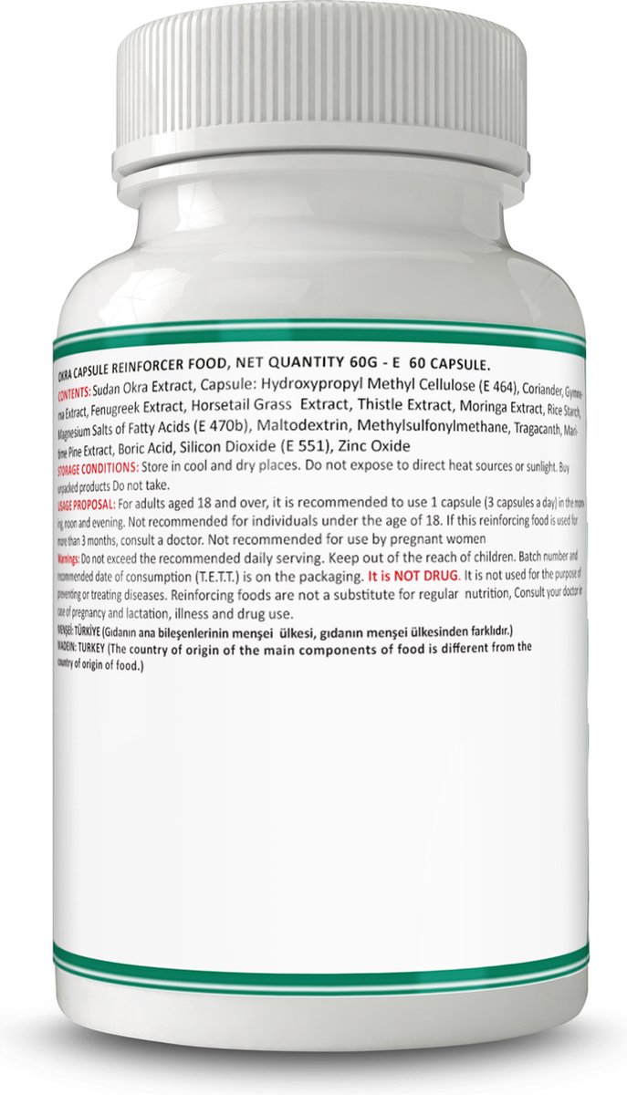 Okra Extract Capsule 60 Capsules 1 CAPSULE 1000 MG EXTRACT Voor
