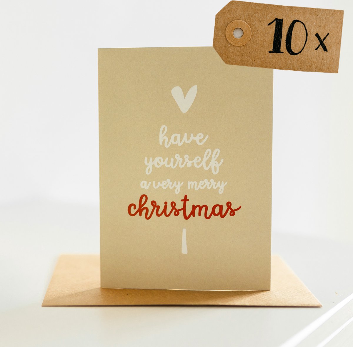 10x hippe kerstkaarten (A6 formaat) - kerst kaarten om te versturen - kaartenset - kaartjes blanco - kaartjes met tekst - luxe kerstkaarten - feestdagenkaarten - kerstkaart - wenskaarten