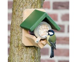 CJ Wildlife - Pindakaaspothouder hout+pot - Wilde Vogels - Buiten Vogels - Kerstcadeau - Garden Select
