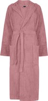 Luxe badjas met Capuchon (Oud Roze) - XS - Unisex - COZYLION - Comfortabele roze ochtendjas, badjas met ruime zakken â€“ Oudroze, Pastel Roze â€“ Voor Thuis, Sauna, Spa, Wellness of Hamam