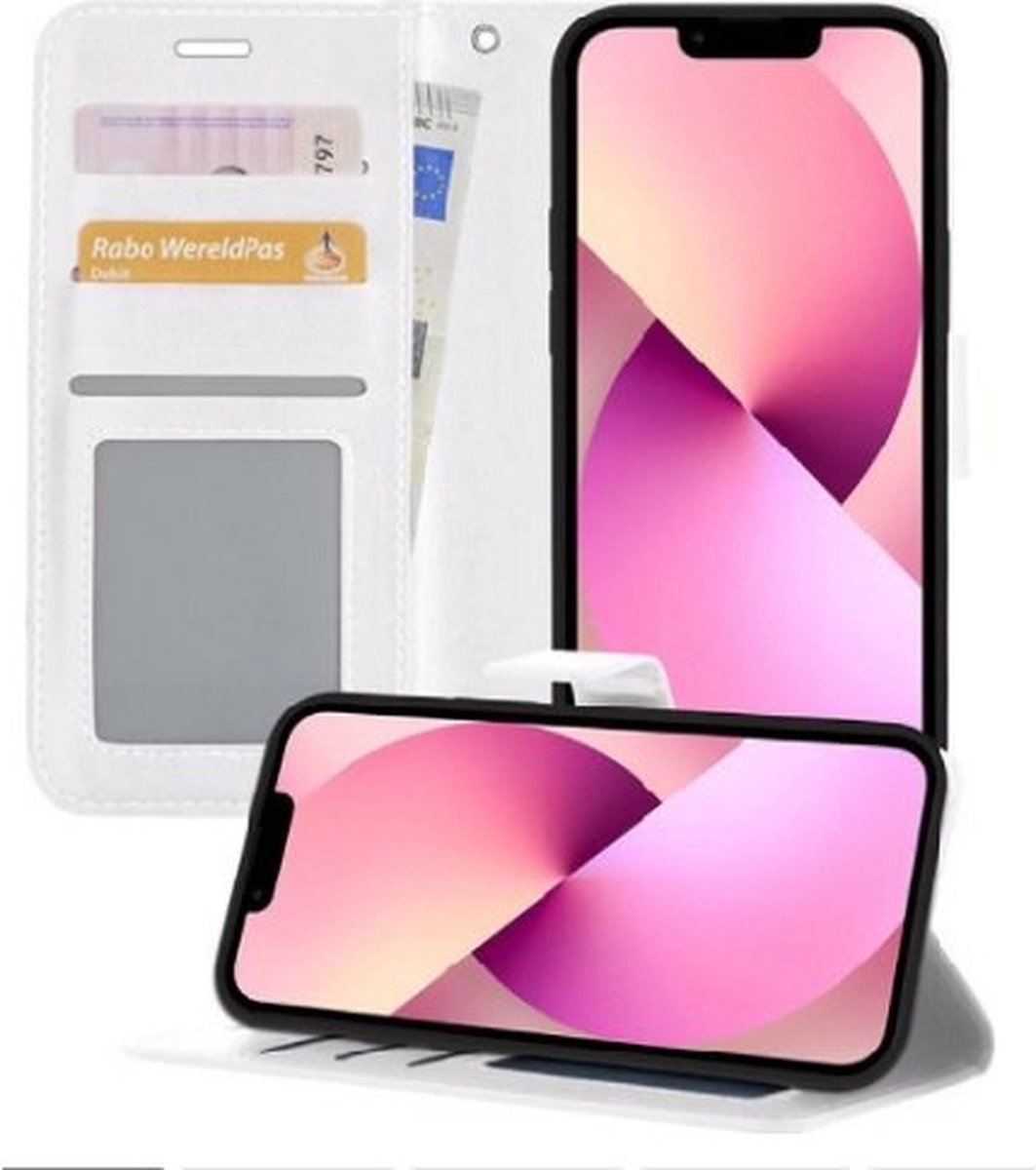 iPhone 13 Mini Hoesje Met Pasjeshouder Bookcase Wit