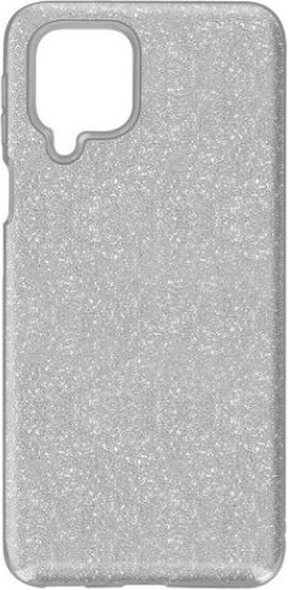 Samsung A42 Siliconen Glitter Hoesje Zilver