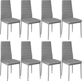 tectake® - 8 eetkamerstoelen kunstleer grijs SKU: 404121