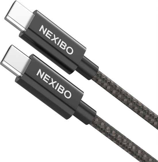 Nexibo USB C naar USB C Kabel 60W 3A - USB 3.0 - Snellader - Oplader -  Oplaadkabel -... | bol