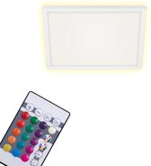 Briloner Leuchten - LED-paneel, plafondlamp dimbaar, plafondlamp, RGB, kleurbediening, achtergrondverlichting, incl. afstandsbediening, 15 Watt, 1.850 lumen, 4.000 Kelvin, wit