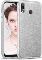 Samsung A20e Siliconen Glitter Hoesje Zilver