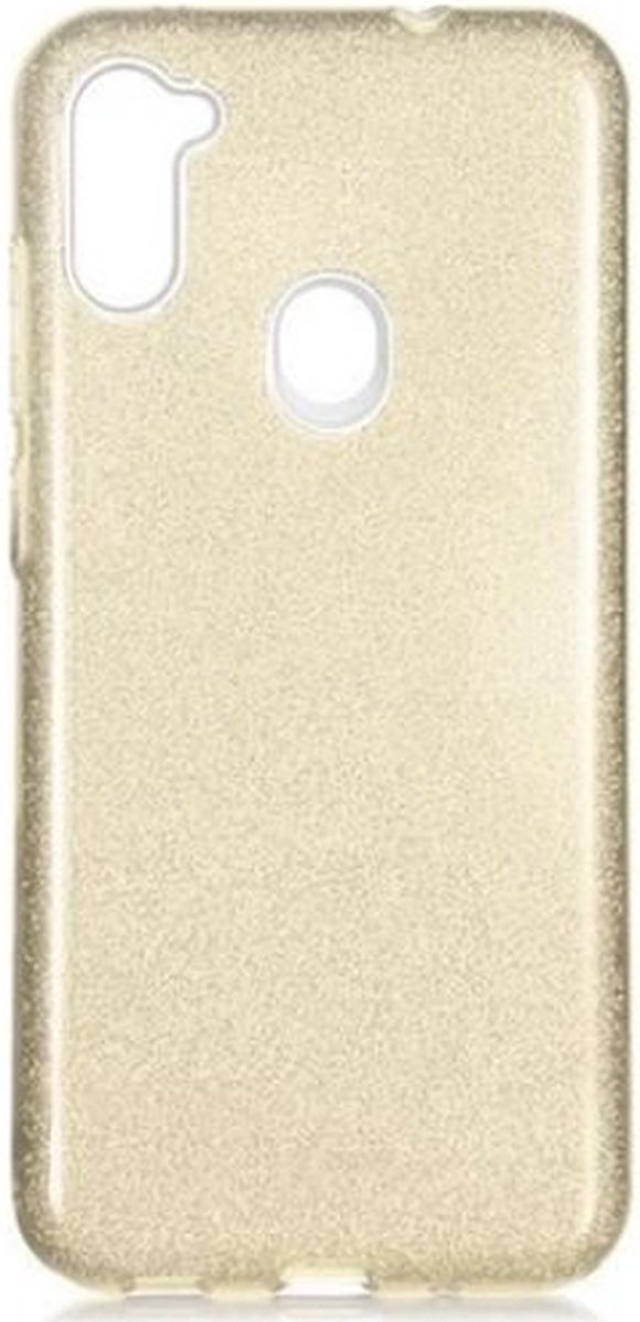Samsung A11 Siliconen Glitter Hoesje Goud