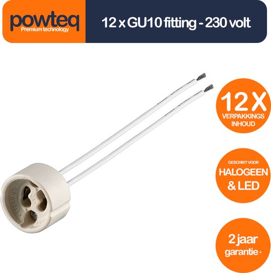 12 x GU10 lampfitting - GU10 fitting - LED & Halogeen - Multipack 12 stuks