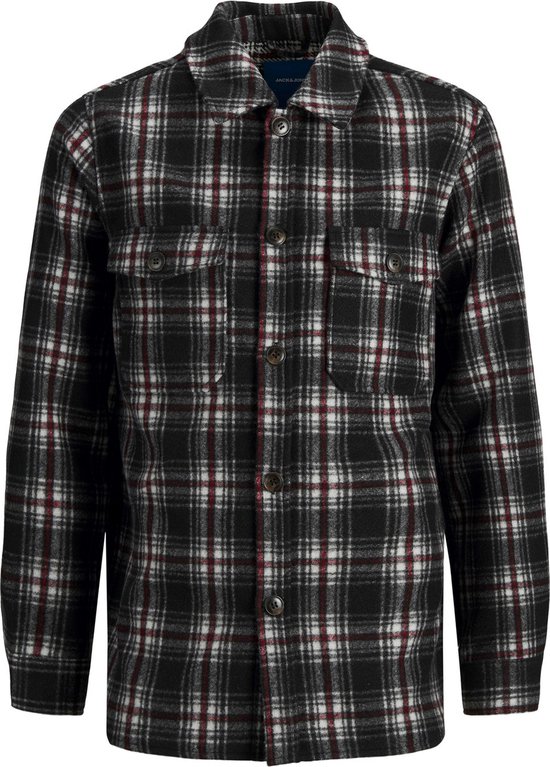 Jack & Jones - Heren Overhemden Jorollie Check Shirt Jacket LS - Zwart - Maat S