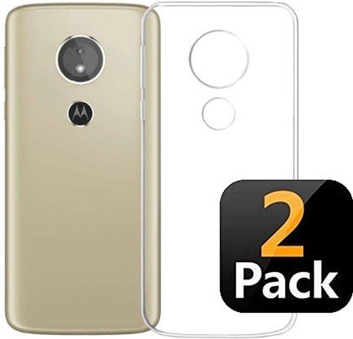 Motorola Moto E6 Hoesje TPU Siliconen Transparant 2x