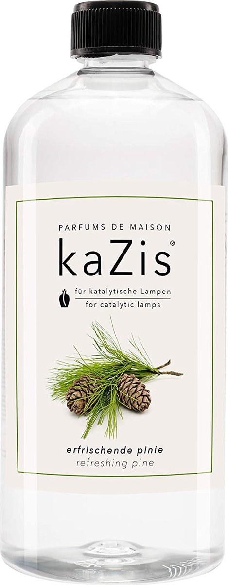 KAZIS® Fris Dennebos Neutraal - 1000 ml huisparfum navulling geschikt voor LampAir, Ashleigh & Burwood en Lampe Berger.