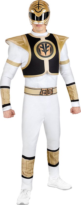 FUNIDELIA Wit Power Ranger verkleedpak - Kostuum voor mannen - Maat: M - Wit
