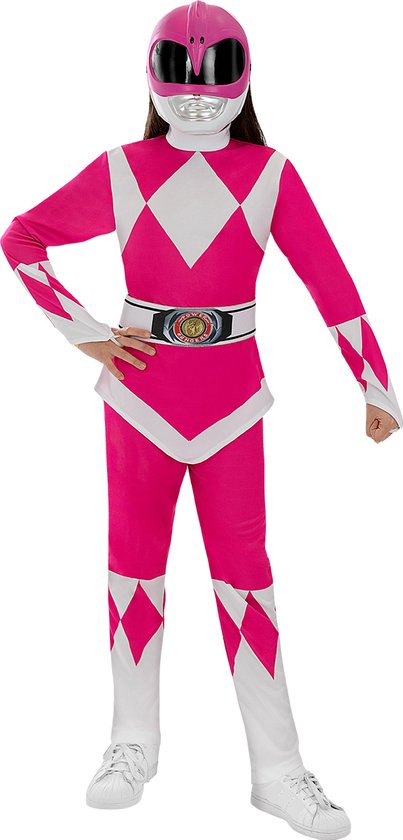 FUNIDELIA Power Rangers verkleedpak - Power Rangers Kostuum voor meisjes - Maat: 122 - 134 cm - Roze