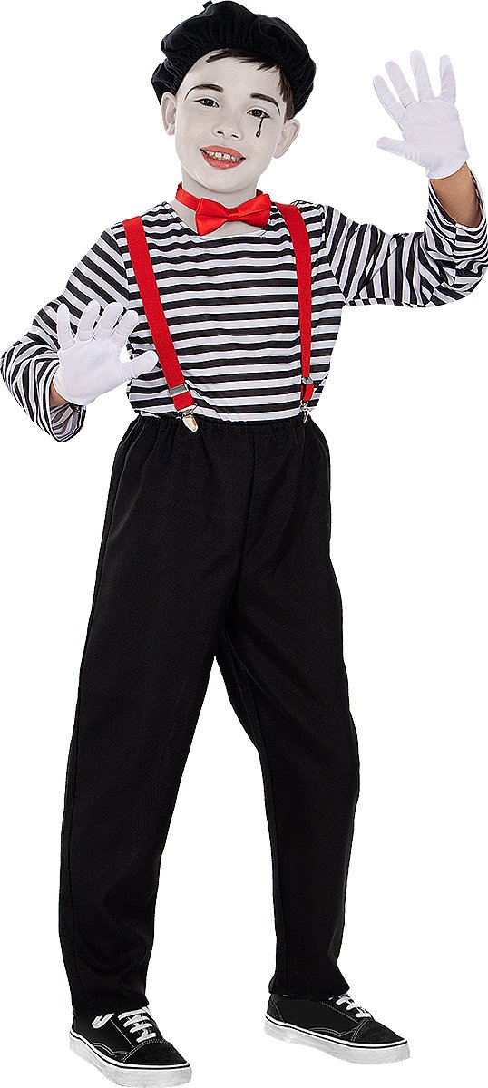 FUNIDELIA Mime Kostuum voor jongens - Maat: 107 - 113 cm - Zwart