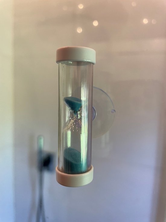 Douche zandloper met zuignap Tandenpoetszandloper douchezandloper