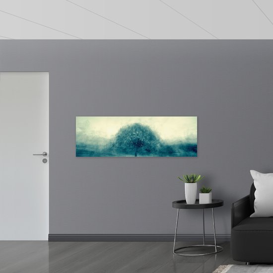 WallClassics - Dibond - Tableau Arbre Flou - 150x50 cm Photo sur Aluminium (Décoration murale murale métal)
