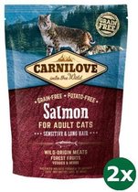 Carnilove saumon sensible / nourriture pour chats à hair longs 2x 400 gr