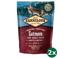 Carnilove salmon sensitive / long hair kattenvoer 2x 400 gr