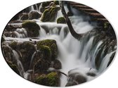 WallClassics - Dibond Ovaal - Watervallen onder de Brug - 40x30 cm Foto op Ovaal (Met Ophangsysteem)
