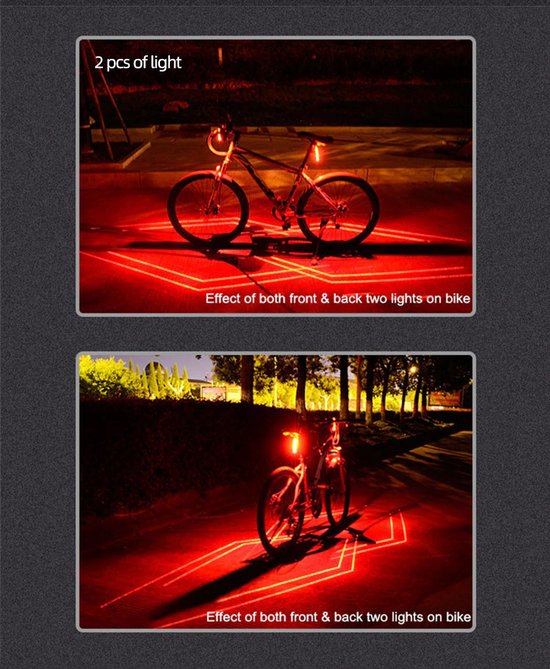 Fietsverlichting USB Oplaadbaar - Voor en Achterlicht - Oplaadbaar - LED verlichting — afbeelding 5