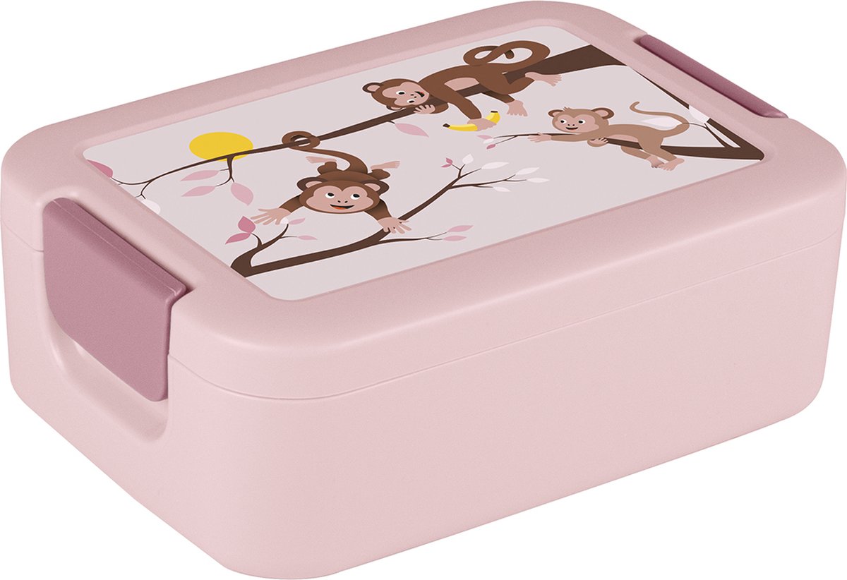 Sunware Sigma home Broodtrommel Lunchbox - Aap - Roze - 1L