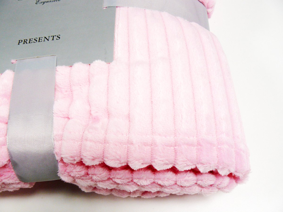 TASTHROW Roze fleecedeken, deken, 150 x 200 cm, super zachte bankdeken, warme deken voor bed, bank voor gezellige en dikke sprei voor alle seizoenen