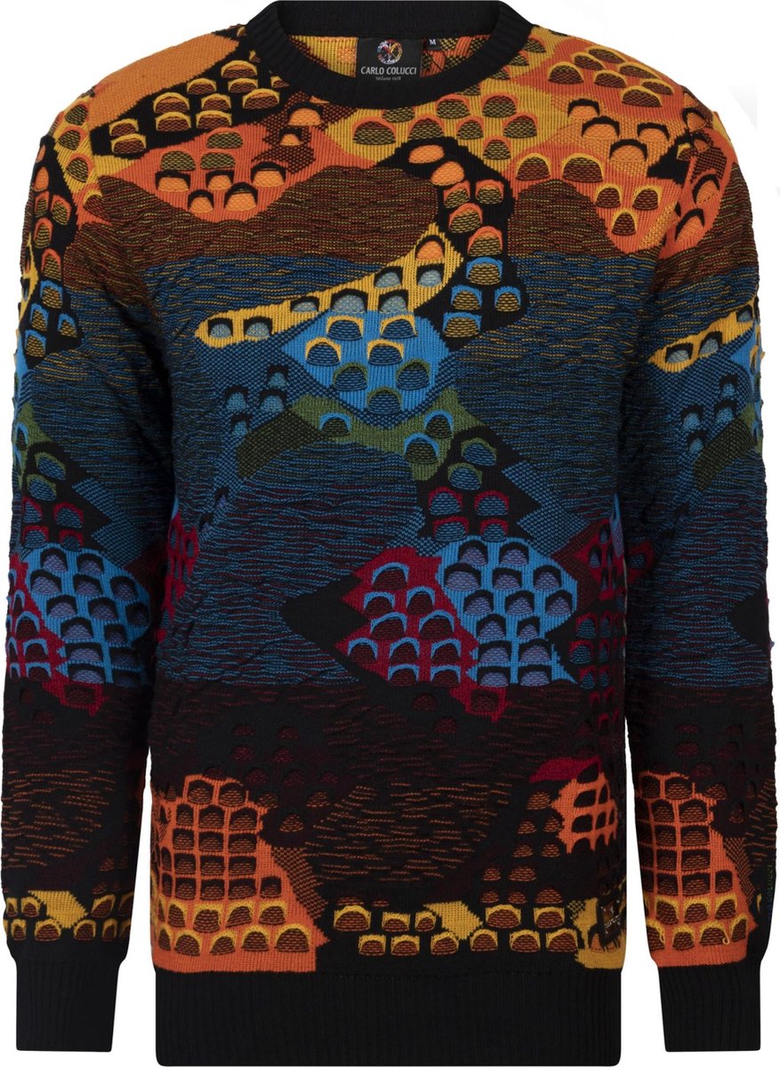 Carlo Colucci Sweater C10912 Navy/Green