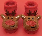 Kerstthema babysokken - Winterthema sokken - Kerstsokken - Rendier - Rood - Baby Sokken - New born sokken