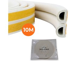 Tochtband Premium - Extra goede kwaliteit - 10 meter - Tochtband Zelfklevend - Tochtstopper Deur - Tochtstrip Voor Deuren - Tochtstrip Deur - Deurborstel - Tochtstrip Raam - Tochtborstel - Tochtstrip Zelfklevend