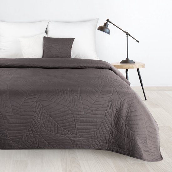 Oneiro’s luxe BONI Type 6 Beddensprei Bruin - 220x240 cm – bedsprei 2 persoons - beige – beddengoed – slaapkamer – spreien – dekens – wonen – slapen