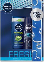 NIVEA MEN Fresh Energy - Geschenkset - Deodorant en Douchegel - 1 st