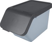 Sunware - Boîte de tri domestique Sigma 30L + couvercle - bleu