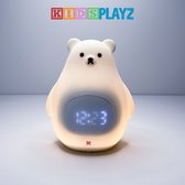 KidsPlayz Beertje Slaaptrainer - Wekker - Nachtlampje - Kinderwekker - Wit en Multicolor - Oplaadbaar - Alarm Clock - Eco Modus