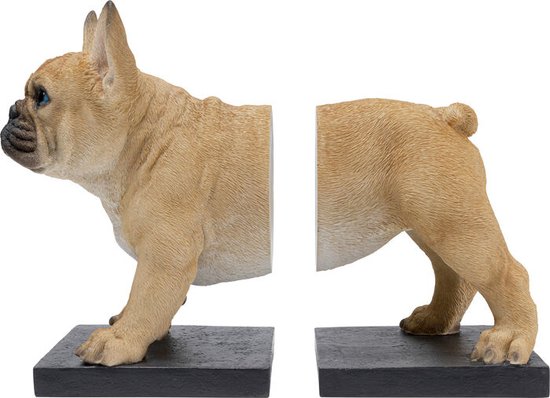 Karé Design - Boekensteun - Beeld Hond Frenchy - set van 2