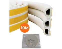 Tochtband Premium - Extra goede kwaliteit - 10 meter - Tochtband Zelfklevend - Tochtstopper Deur - Tochtstrip Voor Deuren - Tochtstrip Deur - Deurborstel - Tochtstrip Raam - Tochtborstel - Tochtstrip Zelfklevend